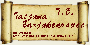 Tatjana Barjaktarović vizit kartica